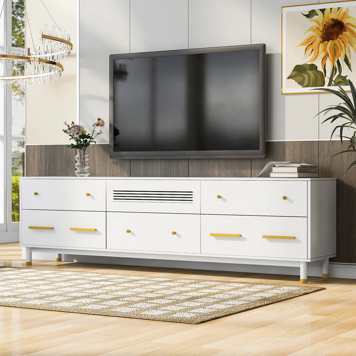 Modern TV Stand for 75+ Inch TV, Entertainment Center with Storage, Media Console Table for Living Room