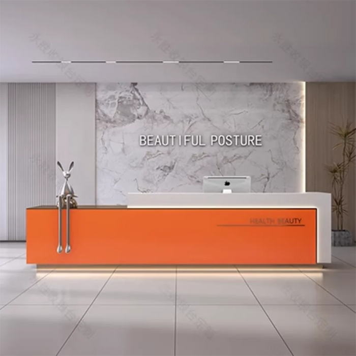 Podium Lighting Reception Desk Front Cash Luxury Simple Checkout Spa Service Desk Advisory Comptoir De Caisse Modern Furniture