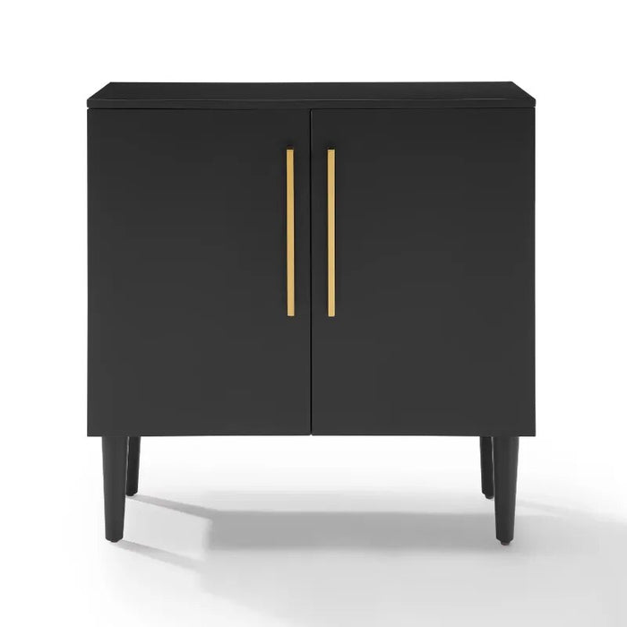 Crosley Furniture Everett Accent Cabinet in Matte Black  living room cabinets  storage cabinet