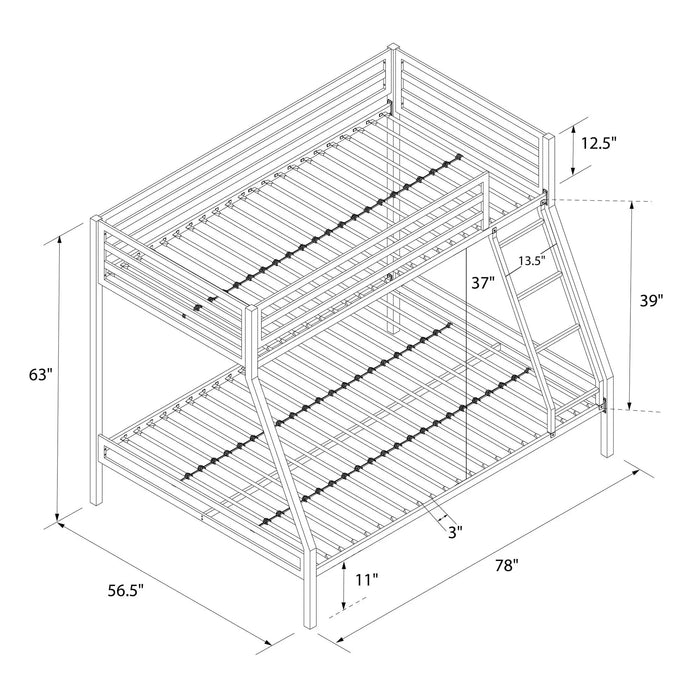 Premium Twin over Full Metal Bunk Bed