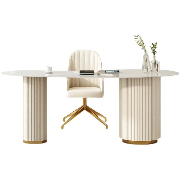 Workbench Computer White Desk Modern Counter Writing Executive Desk Office Drawers Study Scrivania Con Cassetti Luxury Furniture