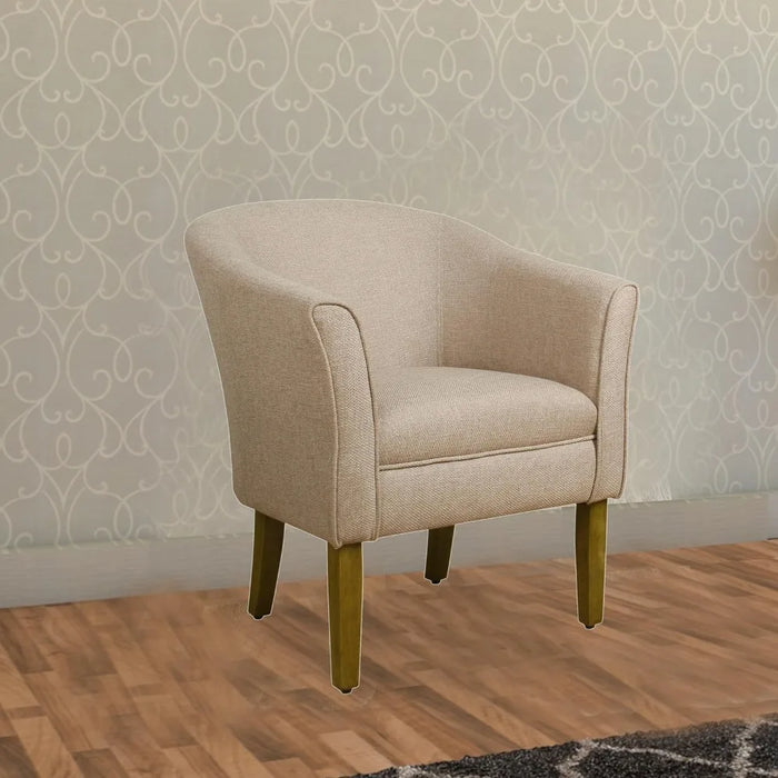 Living room chairs, bucket shaped chairs, cream and brown, suitable for family living room sofa chairs