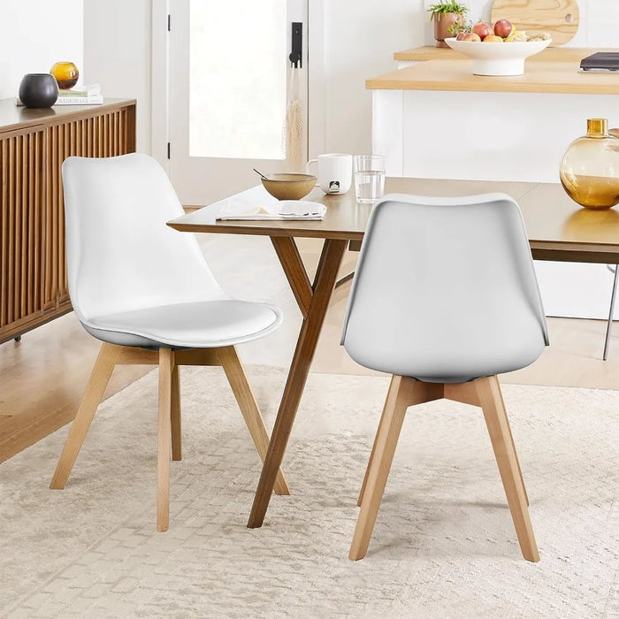 4-piece Package Chair, Upholstered in PU Leather, Suitable for Dining, Living, Family Gathering Chairs