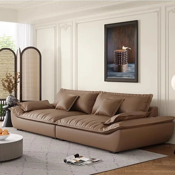 Leather Living Room Sofas Floor Sectional Curved Lazy Accent Sofa Puffs Shape Daybed Sofa Sala De Estar Bedroom Furniture