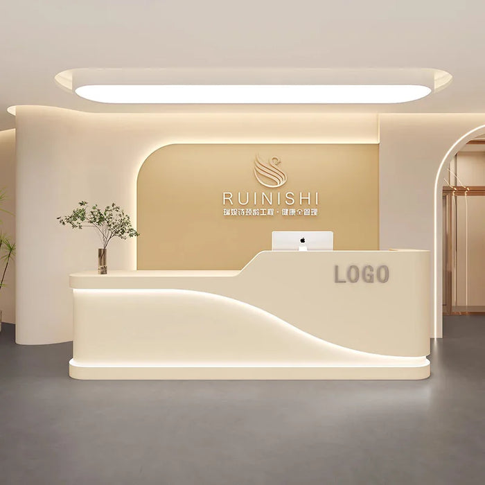 Shop Podium Reception Desk Cash Beauty Salon White Barbershop Simple Reception Desk Supermarket Comptoir Caisse Bar Furniture