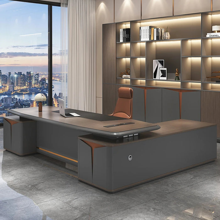 Console L Shape Workbench Meeting Drawers Executive Luxury Computer Office Desks Storage Scrivania Ufficio Lavoro Furniture