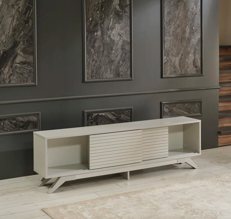 Mid-Century TV Stand for TVs with Two Door, Modern TV Console for Living RoomTV Table Home Furnishings