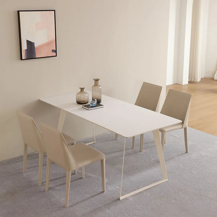 Metal Nordic Dining Chair Minimalist White Luxury Modern Dining Chairs Leather Occasional Sillas Para Comedor Kitchen Furniture