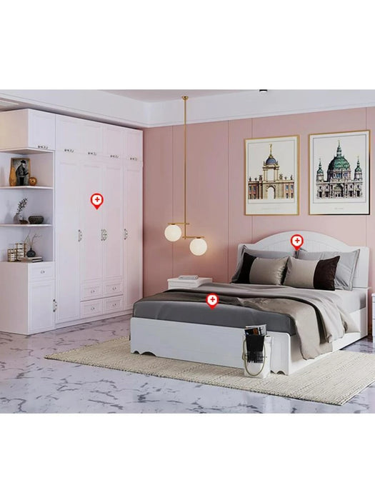 White European Wardrobe Clothes Organizer Closet With Drawer Garment Storage Cabinet For The Bedroom Wardrobes Furniture Wood