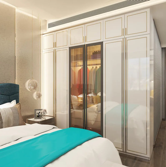 Luxury wardrobe simple modern bedroom household cabinet wardrobe environment-friendly wardrobe