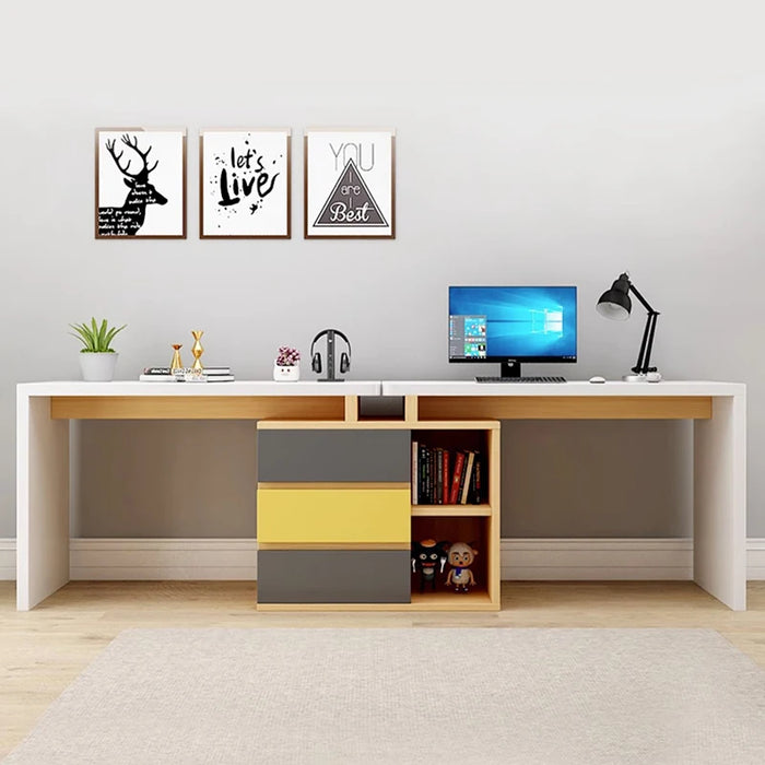 Nordic Minimalist Office Desk Long Work Computer Drawers Ideas Design Bedroom Desk Tables Set Scrivania Per Pc House Furniture