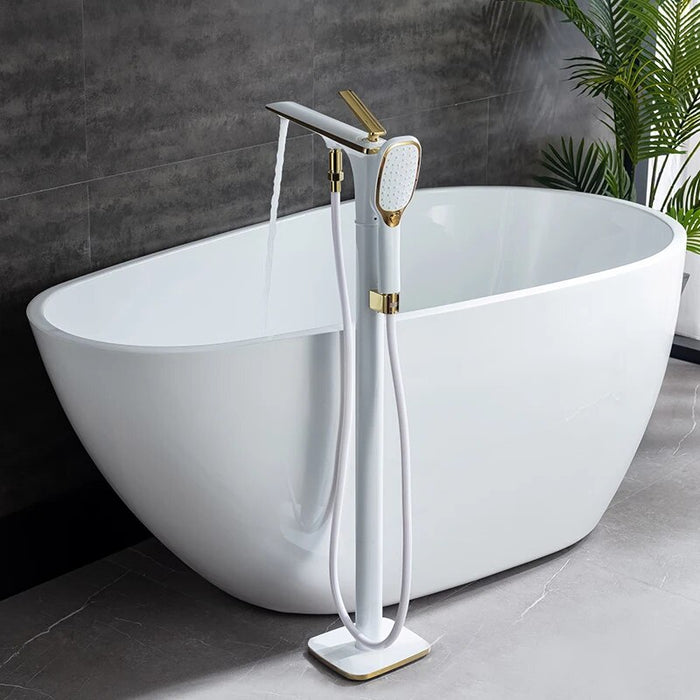 Brass Floor Stand Bathtub Faucet Bathroom Hot&Cold Mixer Shower Tap