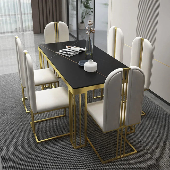 Kitchen Luxury Dining Room Table And Chair Set Large Minimalist Italian Accent Dining Tables Marble Mobilador Kitchen Furniture