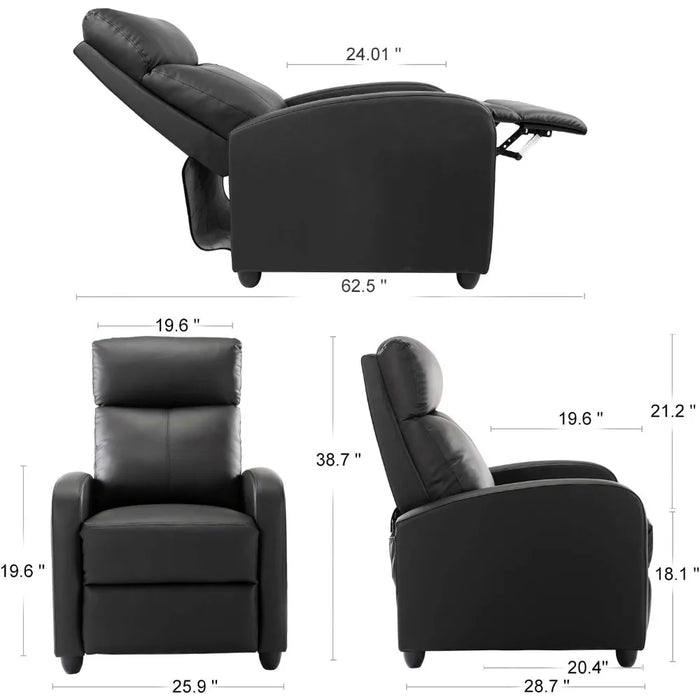 PU Leather Adjustable Single Recliner Sofa Home for Bedroom Furniture Living Room Chairs Lounge Freight free