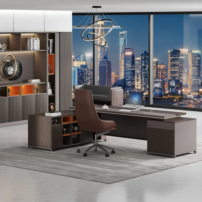 Simple modern office large shift desk office furniture desk chair combination