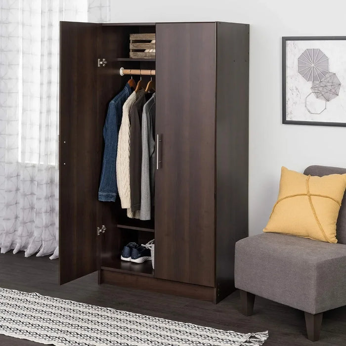 Linen Cabinet Wardrobe Brown Storage Cabinet Armoire freight Free Bedroom Furniture Home