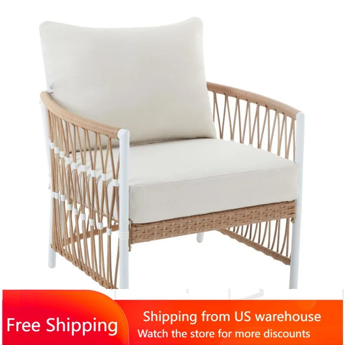 Better Homes & Gardens Lilah 2-Pack Outdoor Wicker Lounge Chair, White