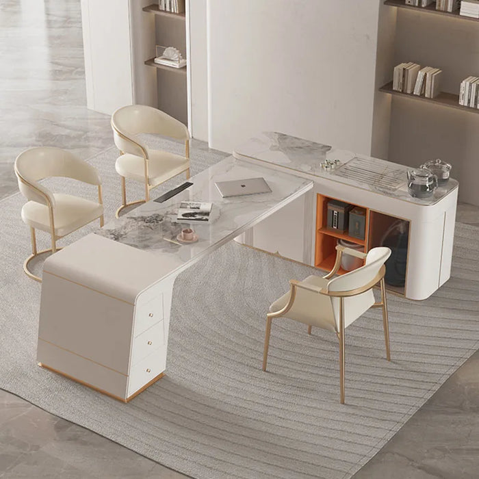Meeting Office Desk Reception Luxury Executive Bedroom Writing Desk Workstation Storage Scrivania Con Cassetti Home Furniture