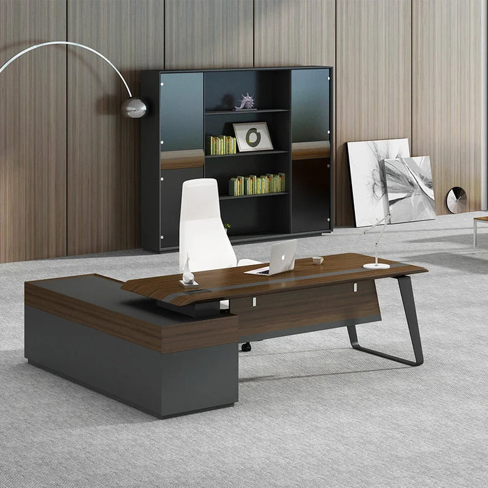 2024 Modern Latest Office Desk Workstation Table Designs Ceo Boss High Tech Executive L Shaped Mdf Manager Desk Office Furniture