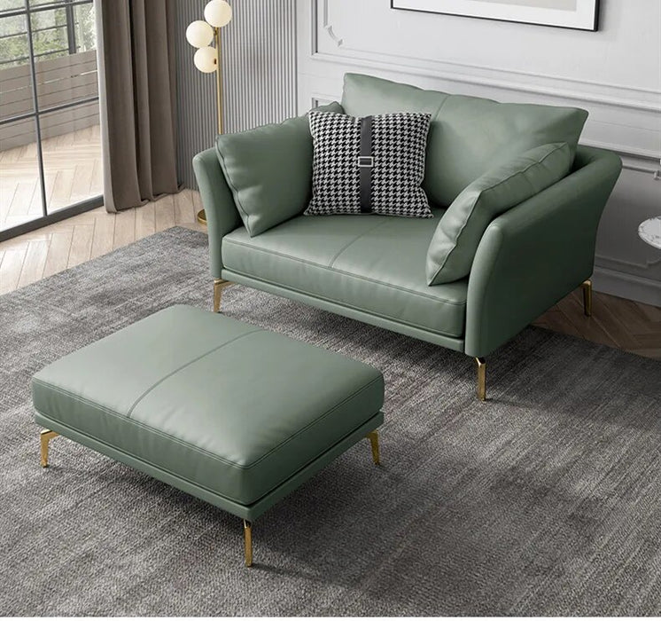 Desain Furnitur Set Sofa Hijau Muda Besar dan Kecil Gaya Minimalis Mewah Ringan Modern Sofa Ruang Keluarga