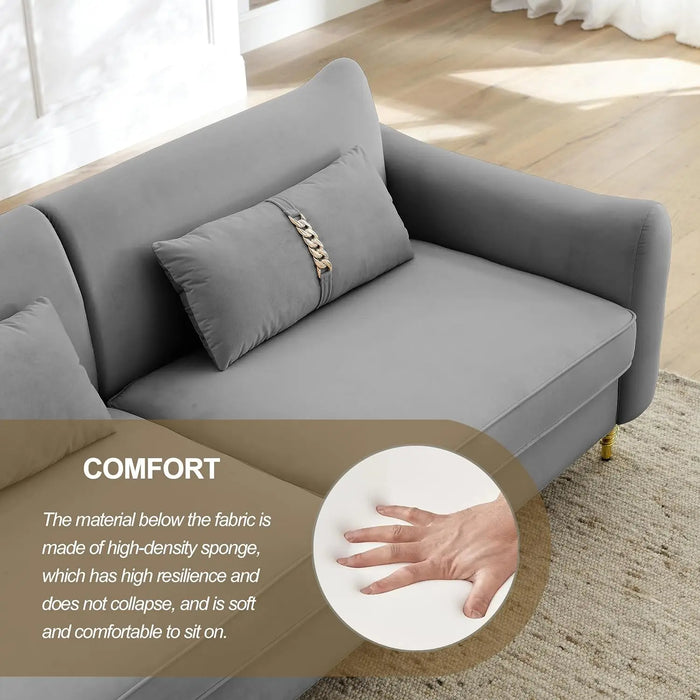 Goohome Tufted, Chesterfield Velvet Upholstered Loveseat Couches Comfy Sofa, Living Room Furniture Sets, with Solid Wood