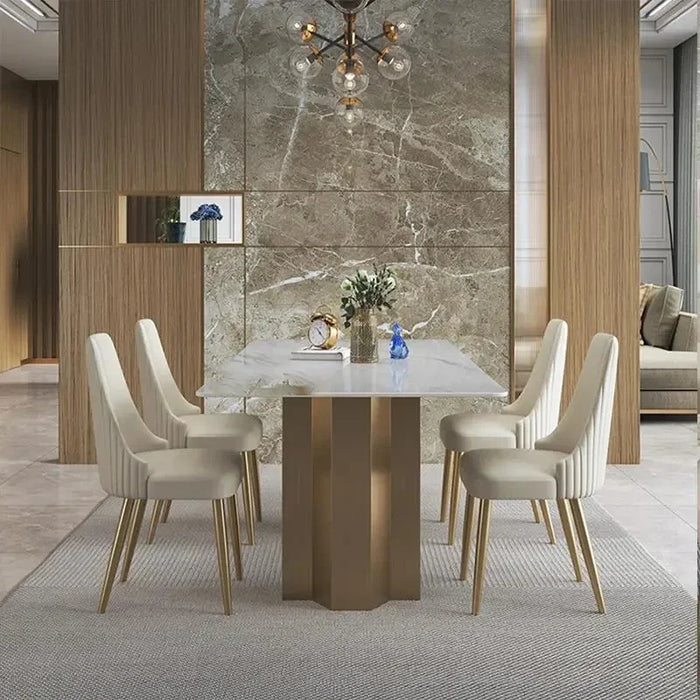 Luxury Designer Dining Table Italian Style White Restaurant Creative Modern Minimalist Rectangular Muebles Hogar Hotel Furniture