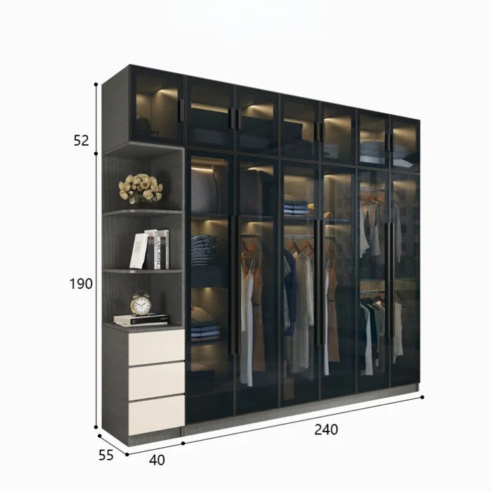 Wooden Organizer Wardrobe Clothes Entry Glass Door Simple Wardrobe Hanging Storage Modern Unique Quarda Roupra Room Furniture