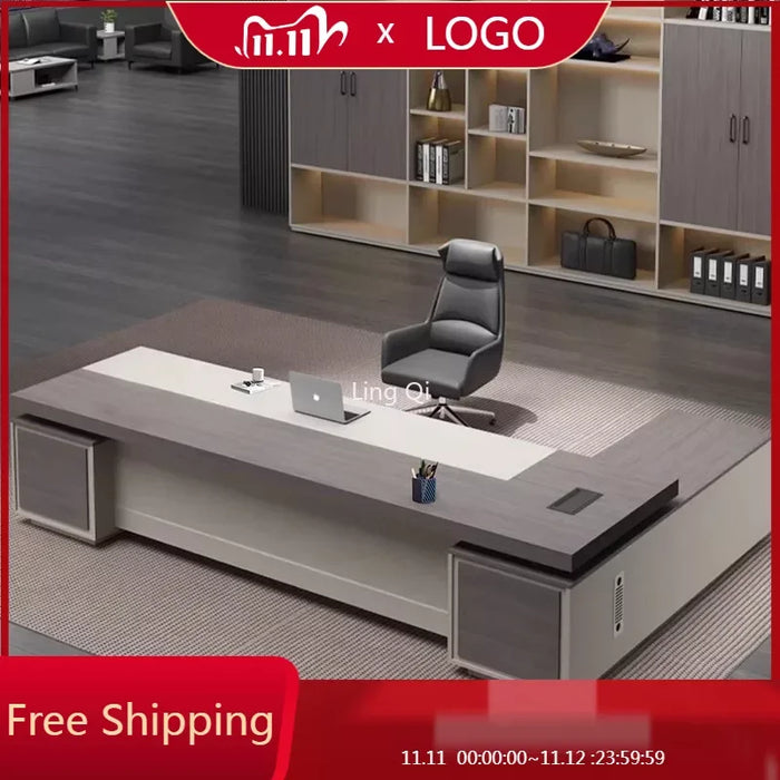 Designer Minimalist Office Desk L Shaped Reception Free Shipping European Computer Desks Wood Customized Escritorio Furniture