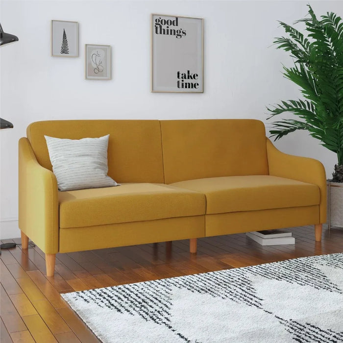 Jasper Coil, Multi-Position Design, Mustard Yellow Linen Futon, Twin