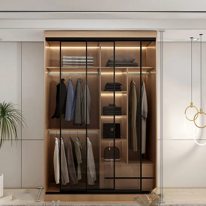 Mobile Cabinet Clothes Wardrobe Open Storage Dresser Modular Hangers Wardrobe Organizers Meuble De Rangement Home Furniture HDH