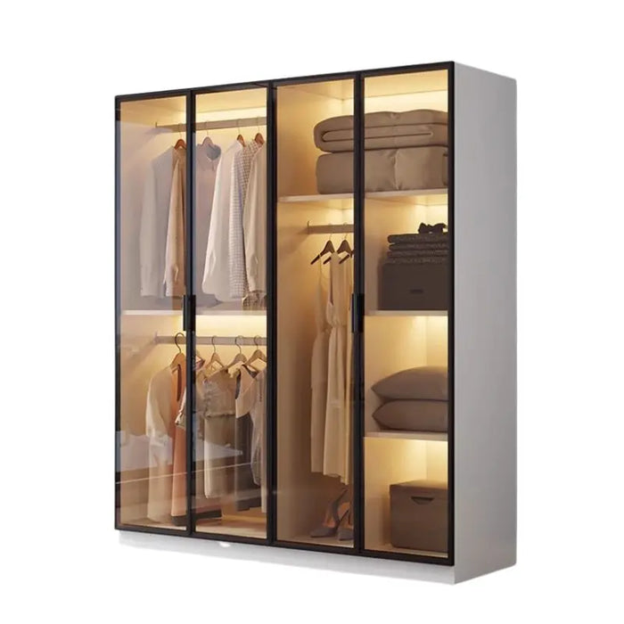 Living Room Minimalist Closet Rod Bracket Indoor Floor Bedroom European Wooden Wardrobe Luxury Meuble Chambre Design Furniture