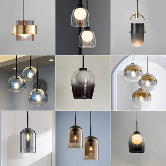 Nordic Restaurant Chandelier with Personalized Creativity Glass Bar Counter Bedside Lamp Modern and Minimalist Lighting Fixtures