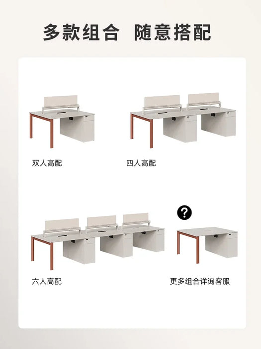Office desks, chairs, screens, workstations, employee combinations, card seats, office staff desks, minimalist office furniture