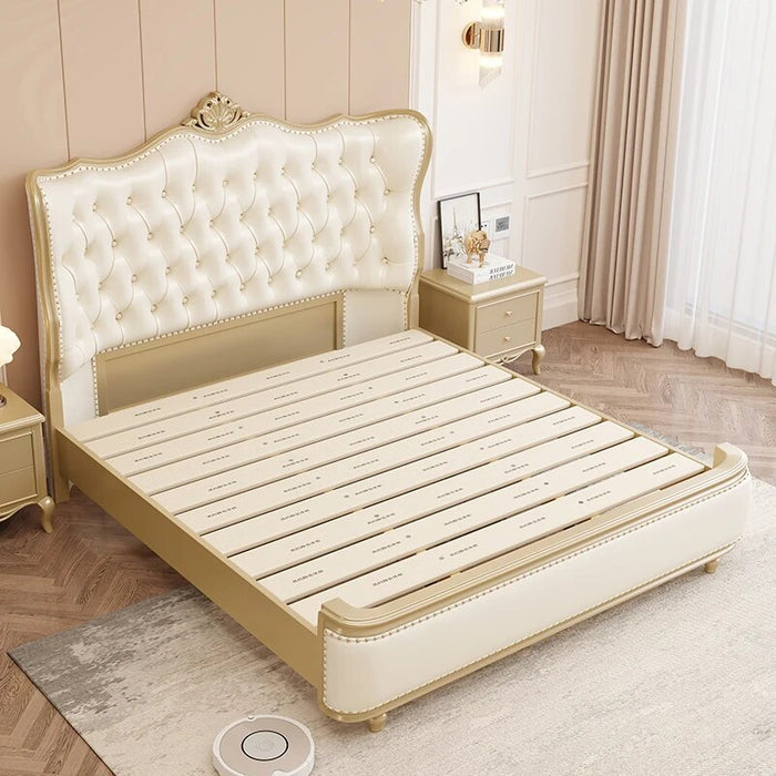 Wood Unique Modern Bed Under Storage Queen Upholstered King Bed White Luxury Princess Camas De Matrimonio Dormitorio Furniture
