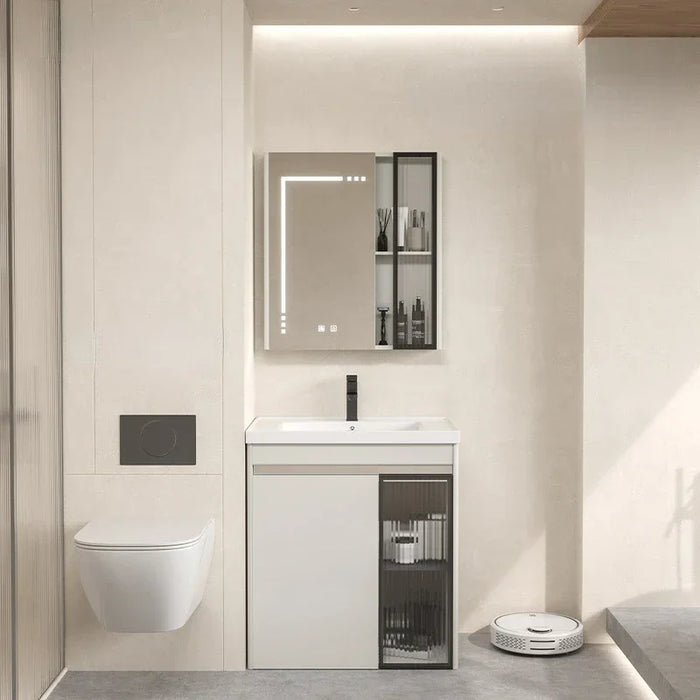 Modern Stainless Steel Floor Standing Washbasin Small Unit Vanity Cabinet With Sink Bathroom Furniture