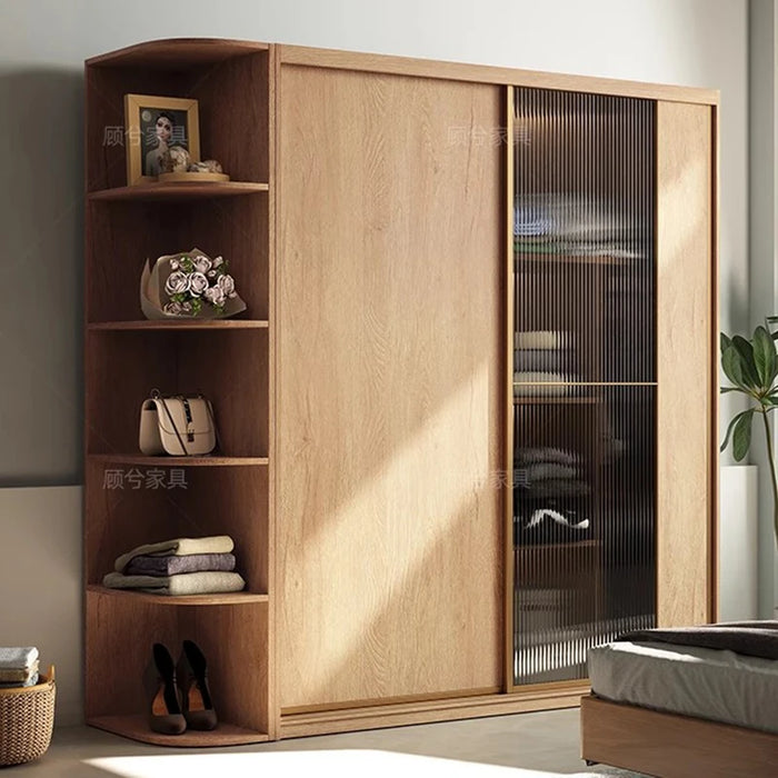 Clothing Rack Bookshelf Wardrobe Wooden European Bedroom Stands Nightstands Switch Closet Clothes Garderobe Luxury Furniture