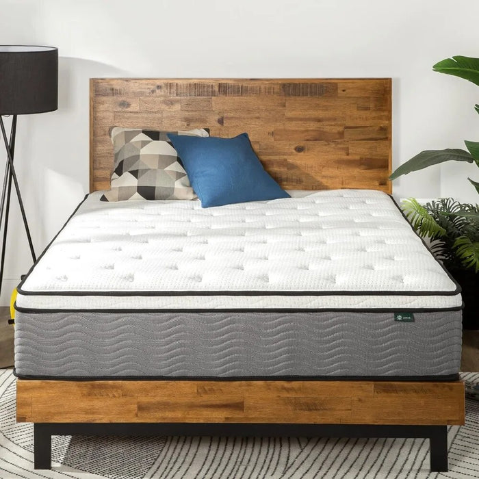 12 Inch Support Plus Pocket Spring Hybrid Mattress, Extra Firm Feel, Heavier Coils for Durable Support King , White