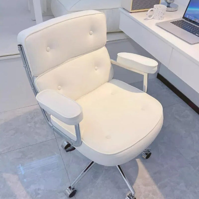 Glides Wheels Office Chair White Armrest Pads Mobile Home Office Chairs Back Cushion Silla Escritorio Garden Furniture Sets