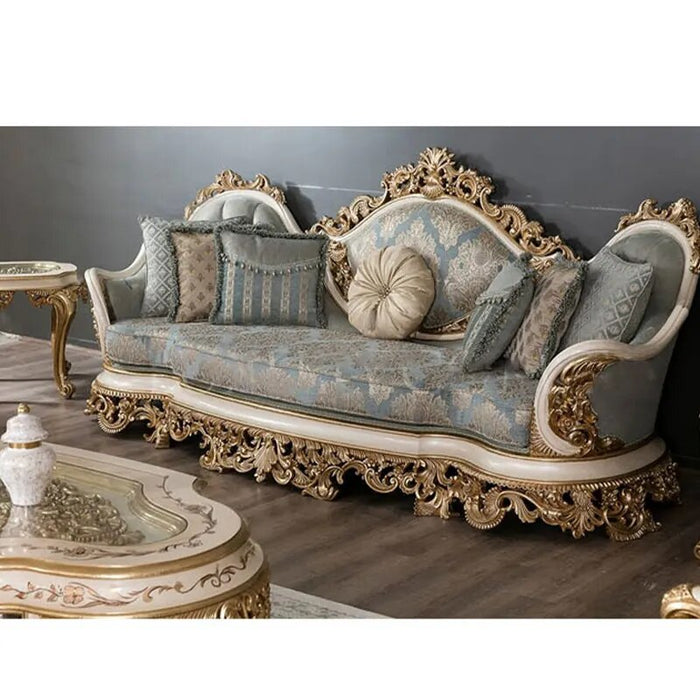 Royal classic turkish style sofa furniture Luxury living room hand carved sofa chairs set