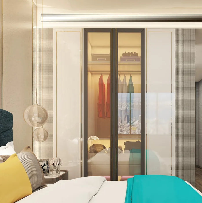 Luxury wardrobe simple modern bedroom household cabinet wardrobe environment-friendly wardrobe