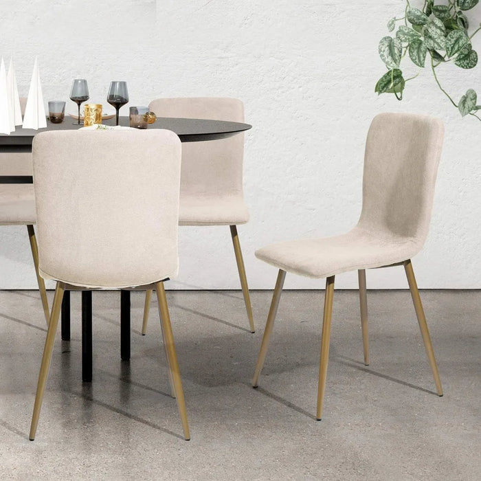 Upholstered With Gold Legs Modern Fabric for Dining Room Kitchen Furniture Dining Chairs Set of 4 Home Freight Free Living
