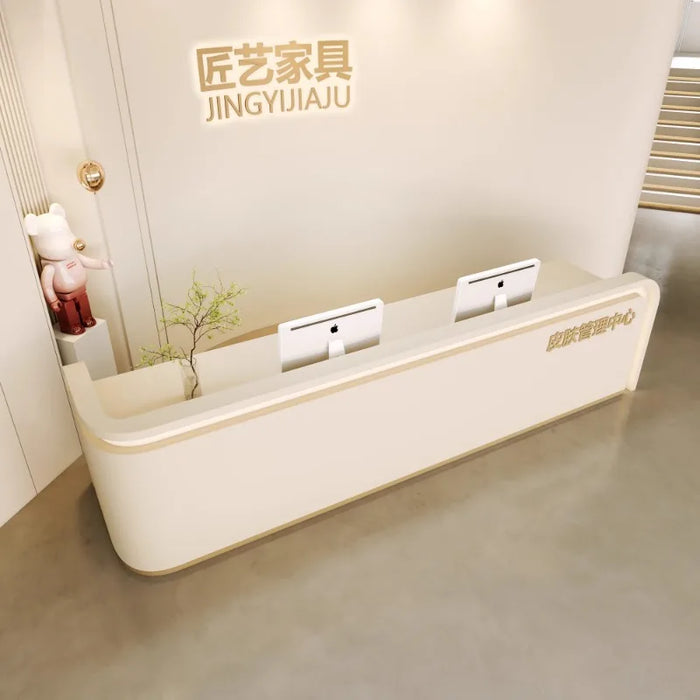 Vanity Reception Desks Cash Register Front White Podium Office Modern Reception Desks Lectern Mostrador Tienda Beauty Furniture