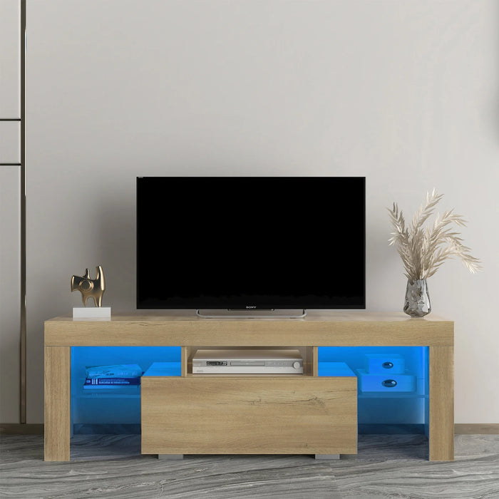 TV Stand with LED RGB Lights,Flat Screen TV Cabinet, Gaming Consoles,In Lounge Room, Living Room and Bedroom Furniture