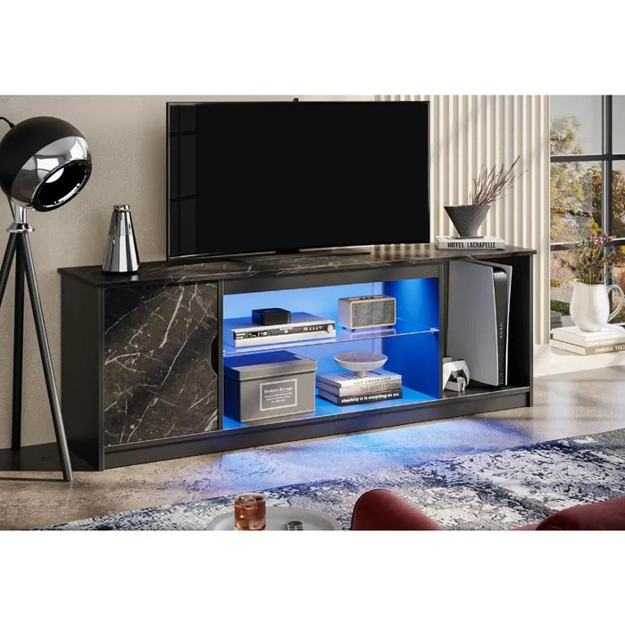 TV Cabinet Living Room Furniture Free Shipping TV Console With Adjustable Glass Bracket For Living Room Bedroom Modern Home