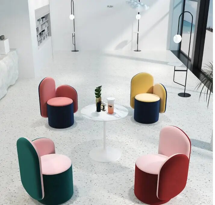 Home stay milk tea shop sofa table chair combination coffee dessert clothing shop ins net red single sofa