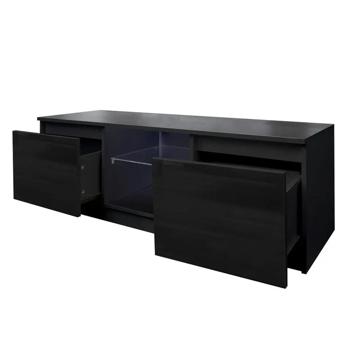 TV Cabinet Wholesale, TV Stand with Lights, Modern LED TV Cabinet with Storage Drawers, Living Room Entertainment Center