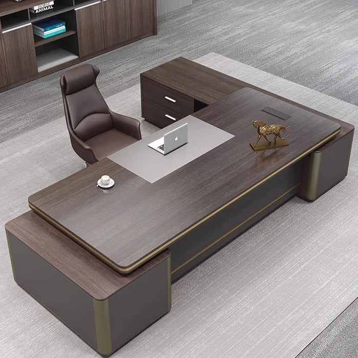 Grand Boss Desk Luxury Simple Modern Combination Desk Furniture Business Square CEO Large Class Single Person Office Desk