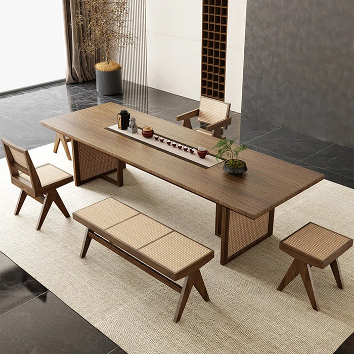 Chinese Dining Room Sets Wooden Luxurious Large Eclectic Kitchen Table Chairs Set Rustic Sillas Comedor Kitchen Furniture