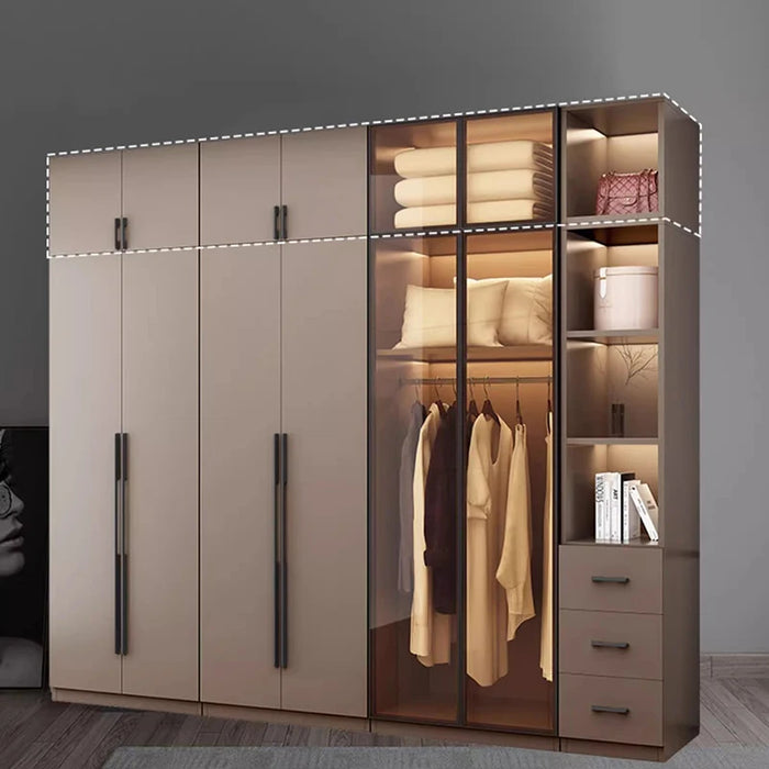 White Minimalist Closet Modular Nordic Hotel Living Room Unique Wardrobe Closet Indoor Wood Meuble Chambre Bedroom Furniture