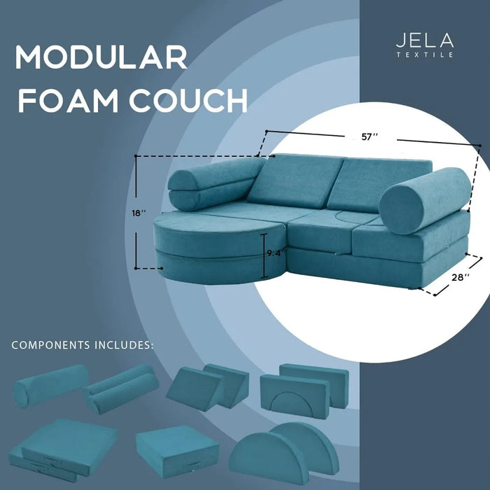 Couch 14PCS Luxury, Floor Sofa Modular Furniture for Adults,Kids, Modular Foam Play Couch Sectional Sofa